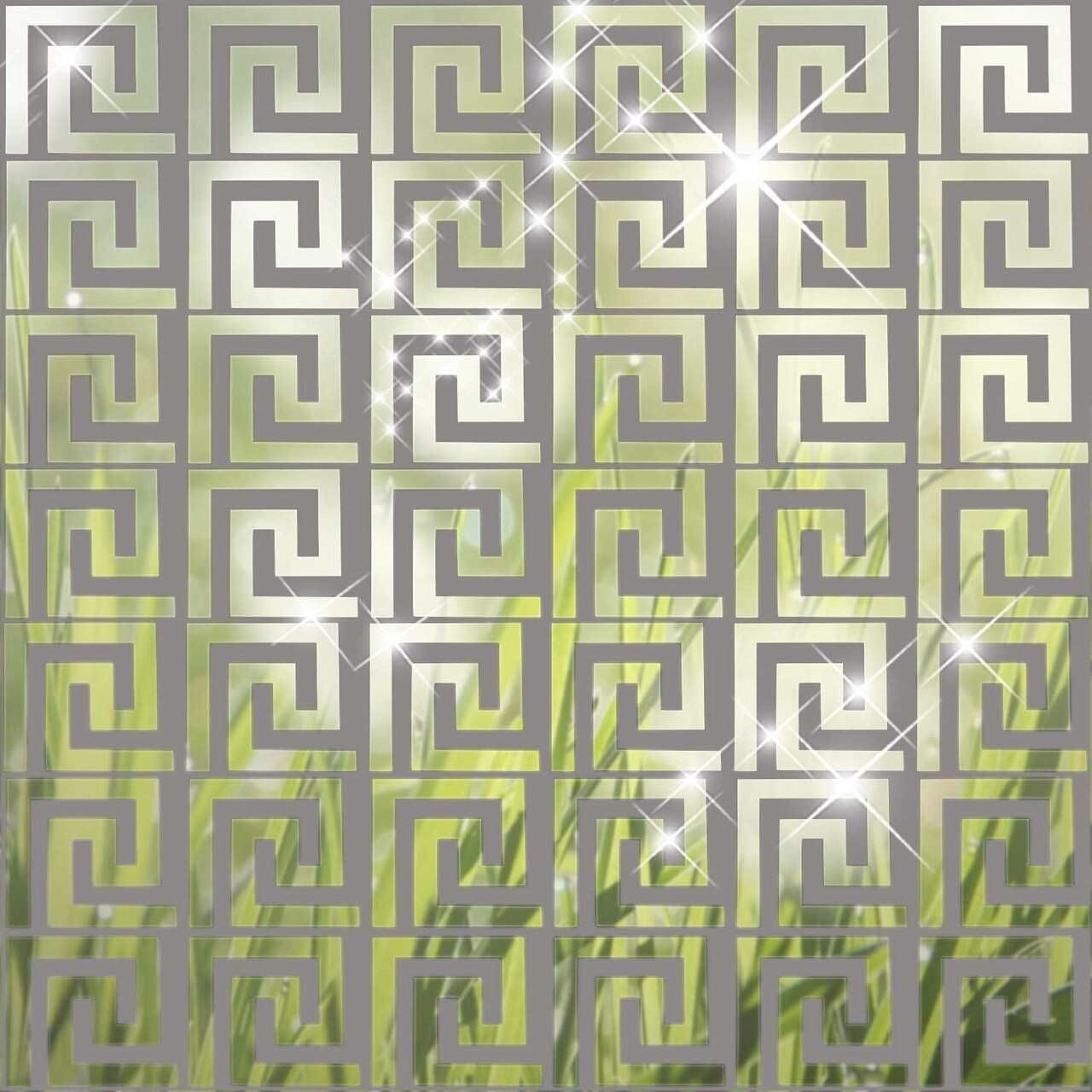 24 Pcs Acrylic Mirror Wall Stickers Geometric Greek Mirror Stickers